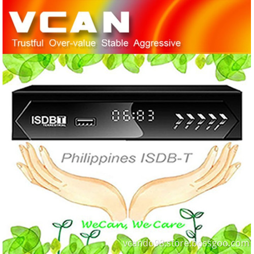 VCAN1047 Philippines Home ISDB-T Digital TV Receiver box TV Plus black box MPEG4 HDMI USB PVR Remote